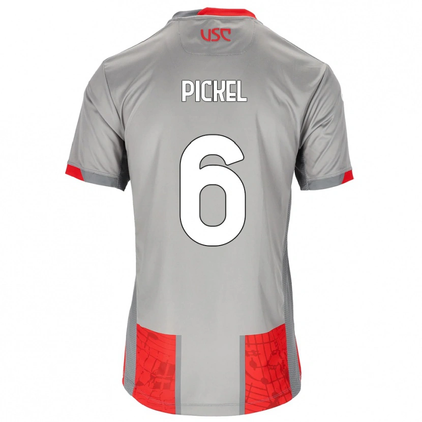 Danxen Dzieci Charles Pickel #6 Czerwony Szary Domowa Koszulka 2025/26 Koszulki Klubowe