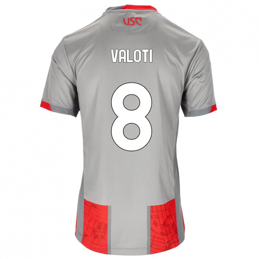 Danxen Dzieci Mattia Valoti #8 Czerwony Szary Domowa Koszulka 2025/26 Koszulki Klubowe