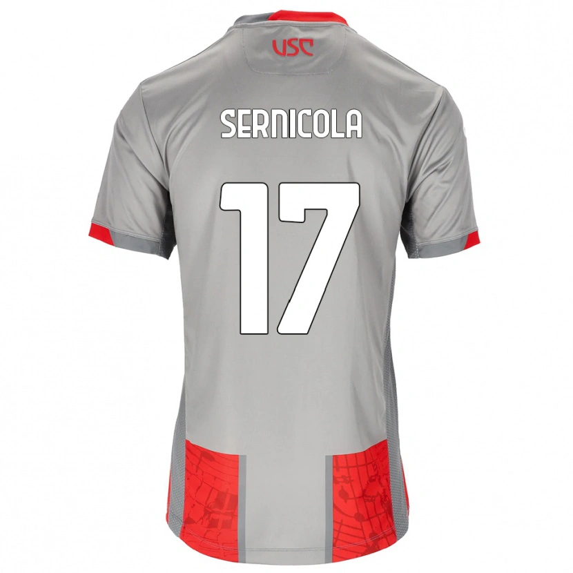 Danxen Dzieci Leonardo Sernicola #17 Czerwony Szary Domowa Koszulka 2025/26 Koszulki Klubowe