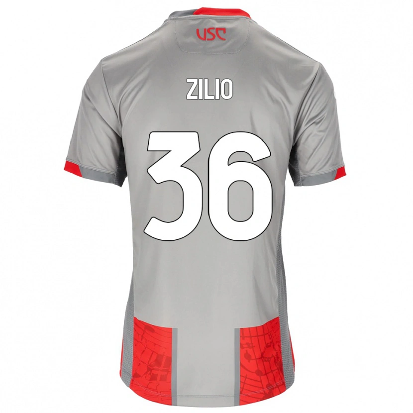 Danxen Dzieci Andrea Zilio #36 Czerwony Szary Domowa Koszulka 2025/26 Koszulki Klubowe