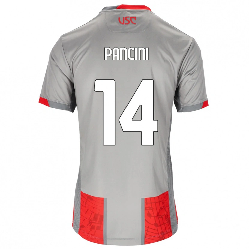 Danxen Dzieci Alex Pancini #14 Czerwony Szary Domowa Koszulka 2025/26 Koszulki Klubowe