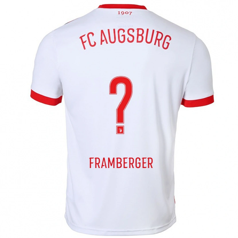 Danxen Dzieci Raphael Framberger #0 Biały Czerwony Domowa Koszulka 2025/26 Koszulki Klubowe