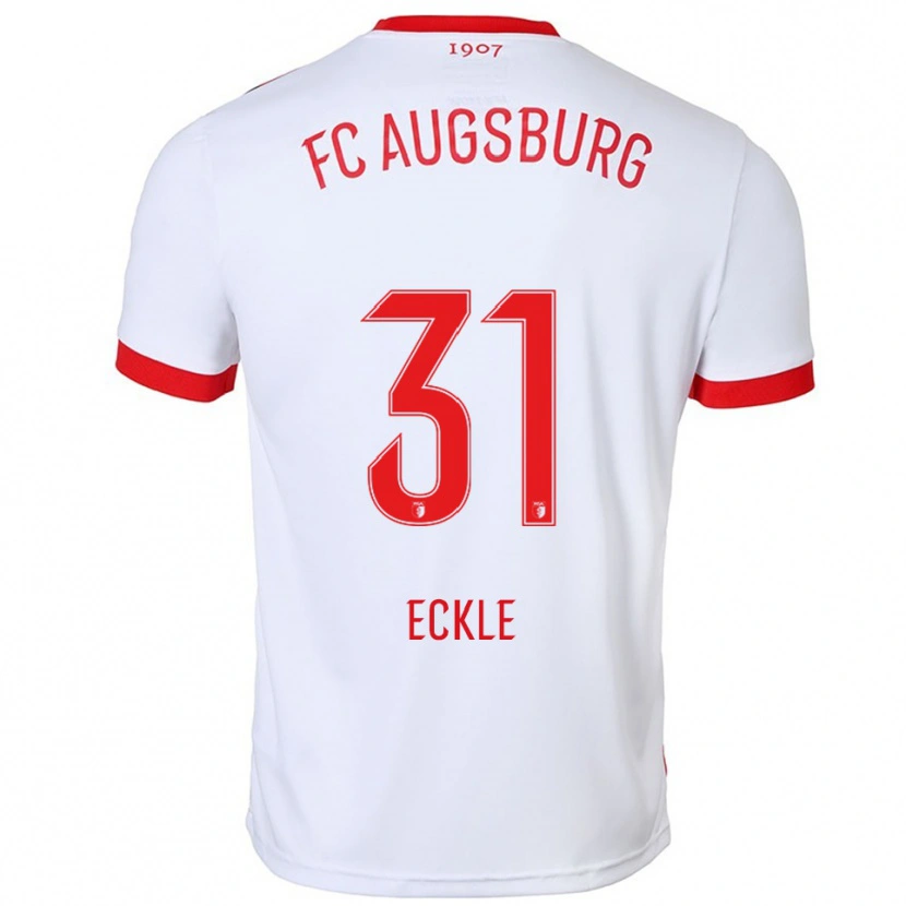 Danxen Dzieci Philipp Eckle #31 Biały Czerwony Domowa Koszulka 2025/26 Koszulki Klubowe
