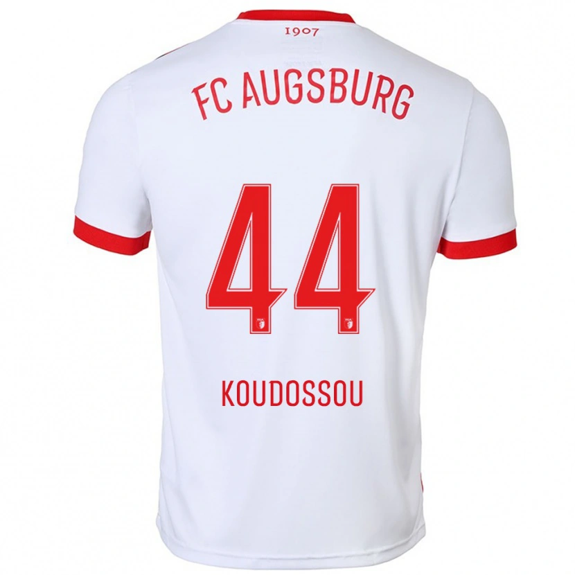 Danxen Dzieci Henri Koudossou #44 Biały Czerwony Domowa Koszulka 2025/26 Koszulki Klubowe