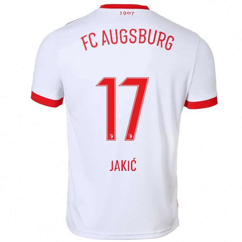Danxen Dzieci Kristijan Jakic #17 Biały Czerwony Domowa Koszulka 2025/26 Koszulki Klubowe