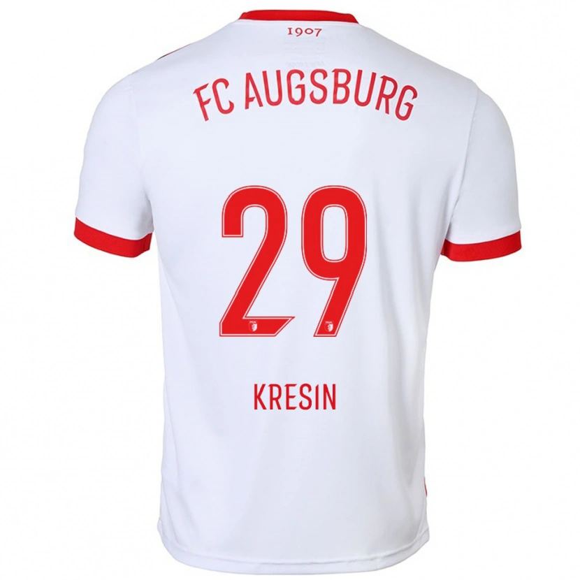 Danxen Dzieci Constantin Kresin #29 Biały Czerwony Domowa Koszulka 2025/26 Koszulki Klubowe
