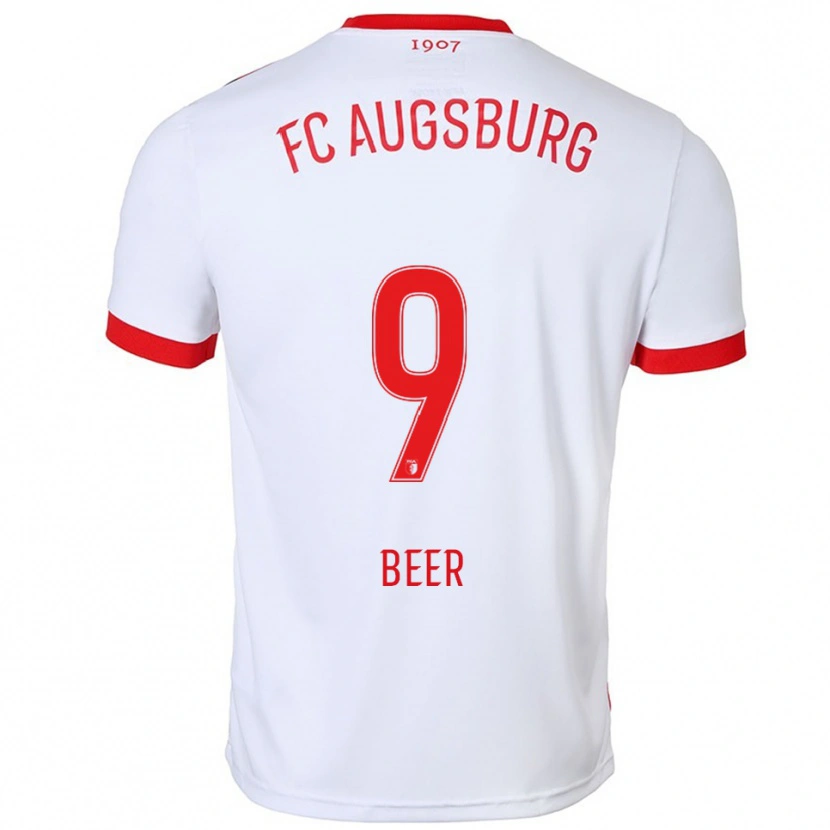 Danxen Dzieci Eliah Beer #9 Biały Czerwony Domowa Koszulka 2025/26 Koszulki Klubowe