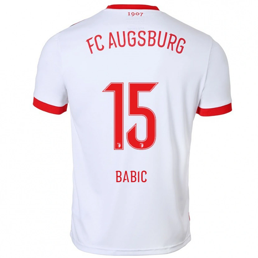 Danxen Dzieci David Babic #15 Biały Czerwony Domowa Koszulka 2025/26 Koszulki Klubowe