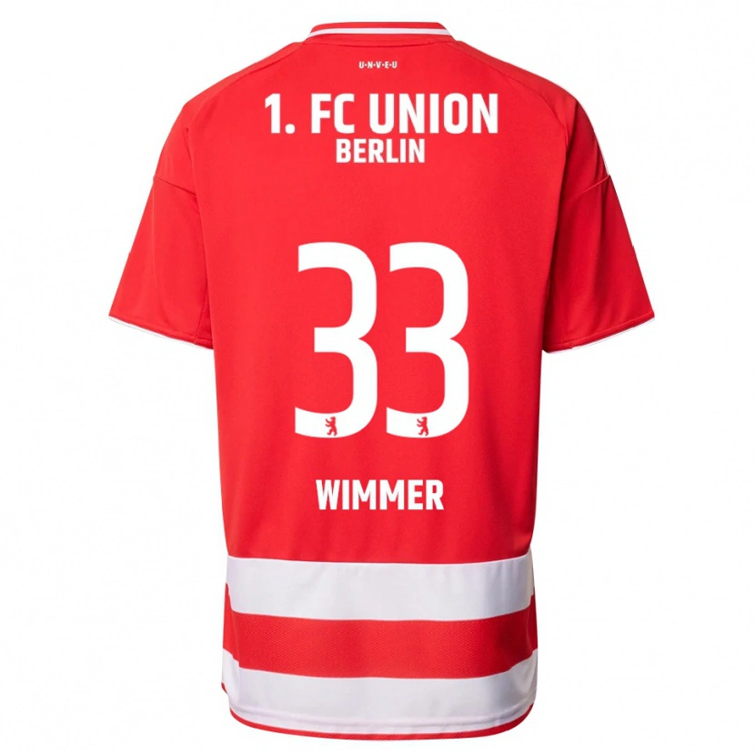 Danxen Dzieci Pauline Wimmer #33 Czerwony Biały Domowa Koszulka 2025/26 Koszulki Klubowe