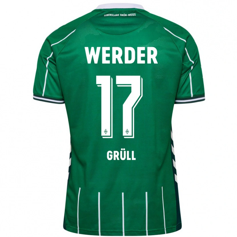 Danxen Dzieci Marco Grüll #17 Zielony Biały Domowa Koszulka 2025/26 Koszulki Klubowe