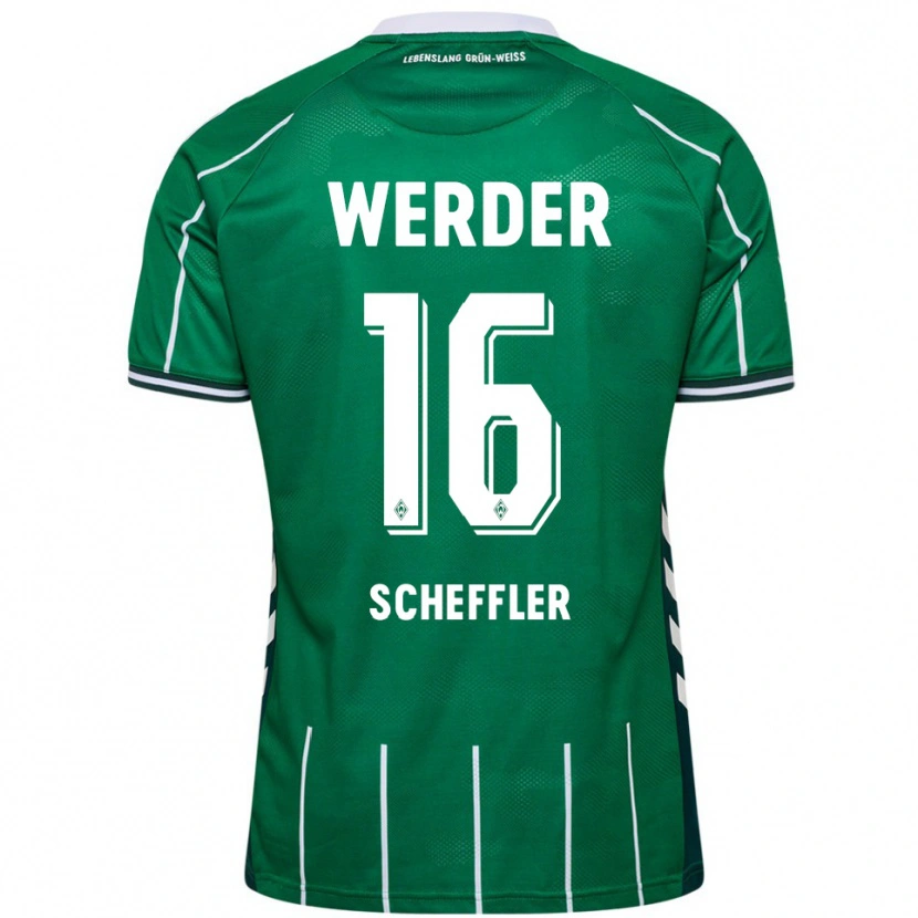 Danxen Dzieci Ian Scheffler #16 Zielony Biały Domowa Koszulka 2025/26 Koszulki Klubowe