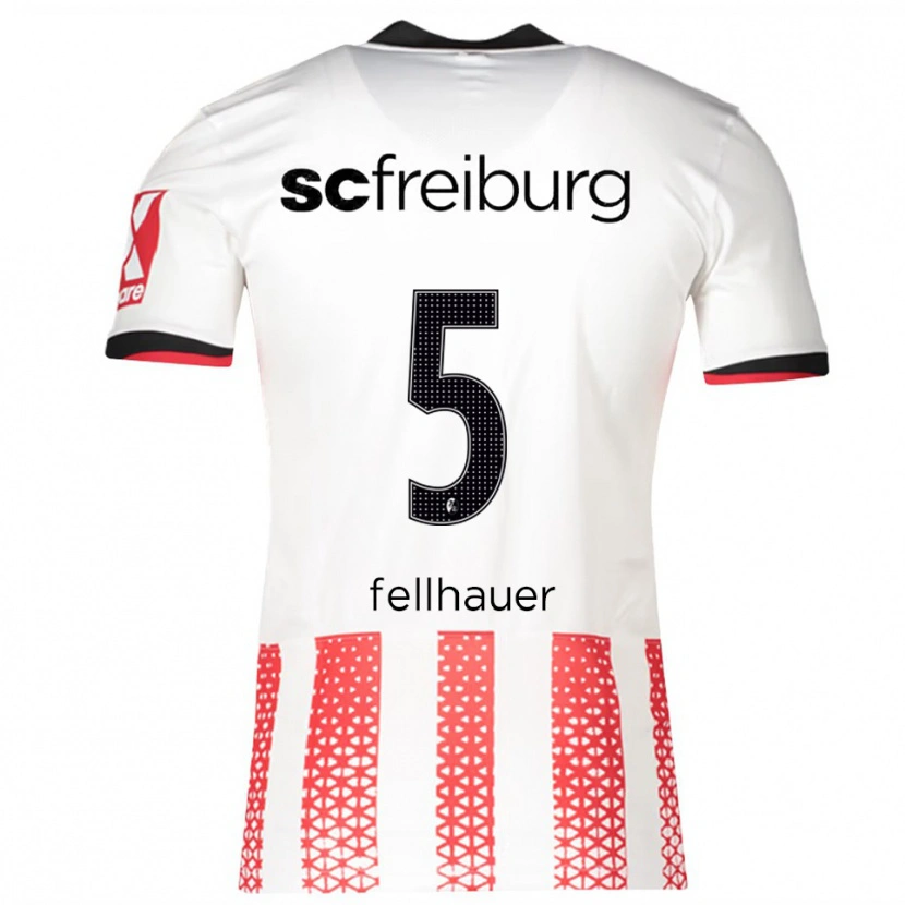Danxen Dzieci Kim Fellhauer #5 Biały Czerwony Domowa Koszulka 2025/26 Koszulki Klubowe