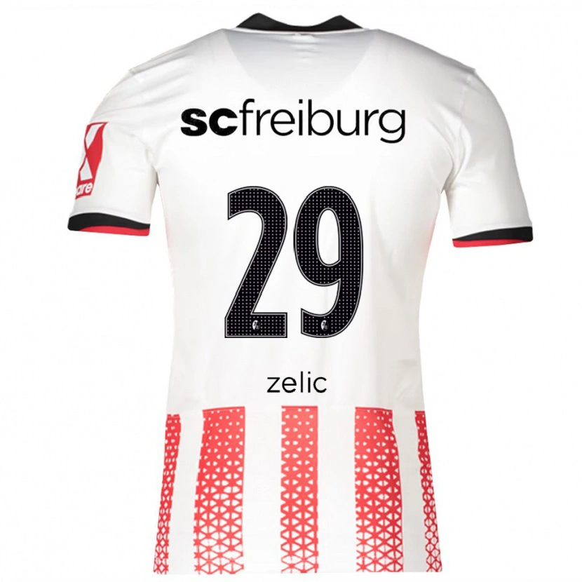 Danxen Dzieci Mateo Zelic #29 Biały Czerwony Domowa Koszulka 2025/26 Koszulki Klubowe