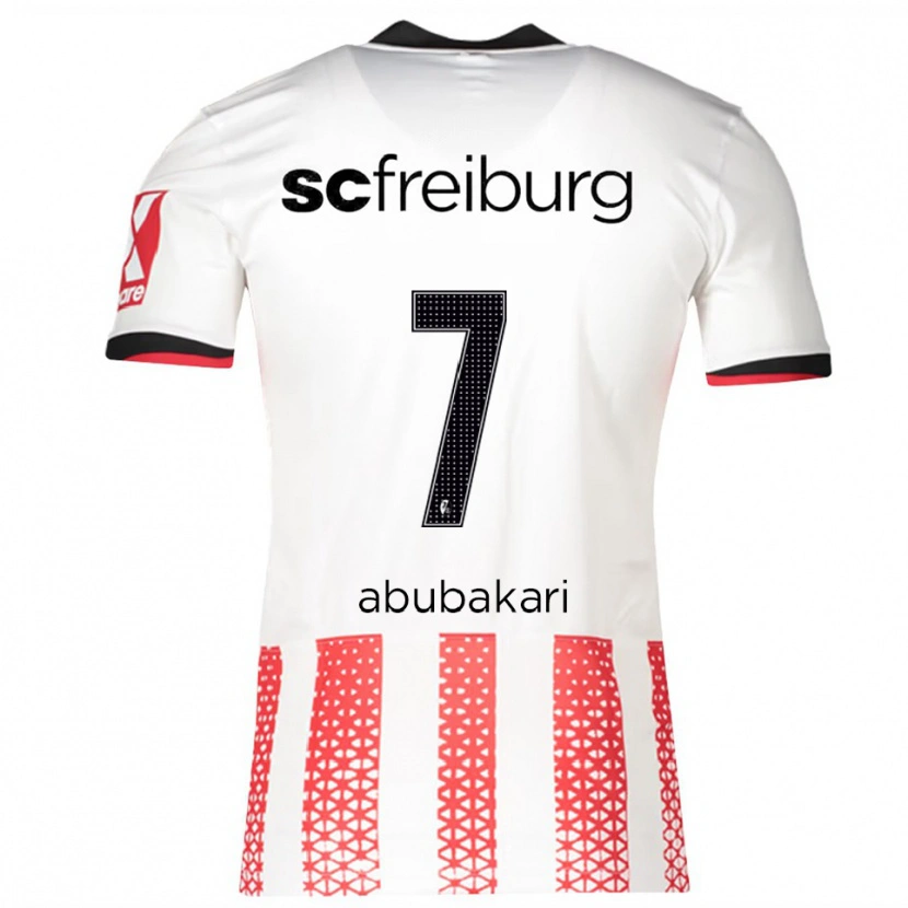 Danxen Dzieci Stefanos Abubakari #7 Biały Czerwony Domowa Koszulka 2025/26 Koszulki Klubowe