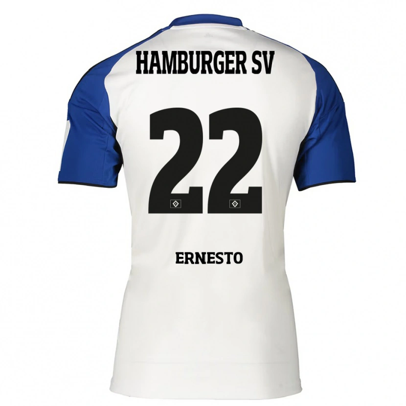 Danxen Dzieci Jorge Ernesto #22 Biały Niebieski Domowa Koszulka 2025/26 Koszulki Klubowe
