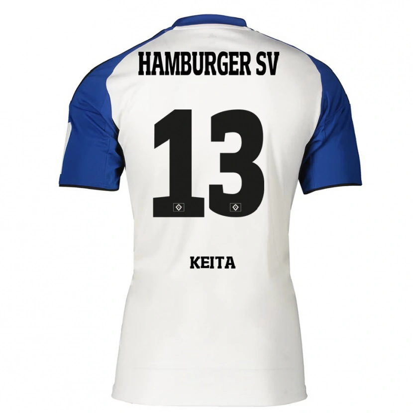 Danxen Dzieci Mory Keita #13 Biały Niebieski Domowa Koszulka 2025/26 Koszulki Klubowe