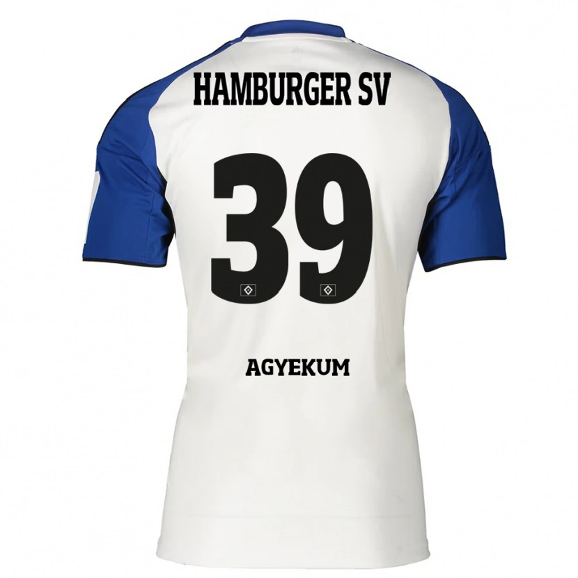 Danxen Dzieci Joel Agyekum #39 Biały Niebieski Domowa Koszulka 2025/26 Koszulki Klubowe