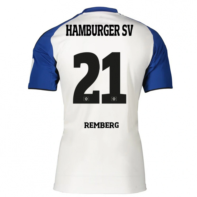 Danxen Dzieci Nicolai Remberg #21 Biały Niebieski Domowa Koszulka 2025/26 Koszulki Klubowe