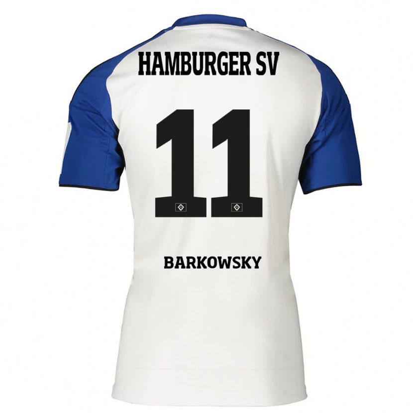 Danxen Dzieci Finn Barkowsky #11 Biały Niebieski Domowa Koszulka 2025/26 Koszulki Klubowe