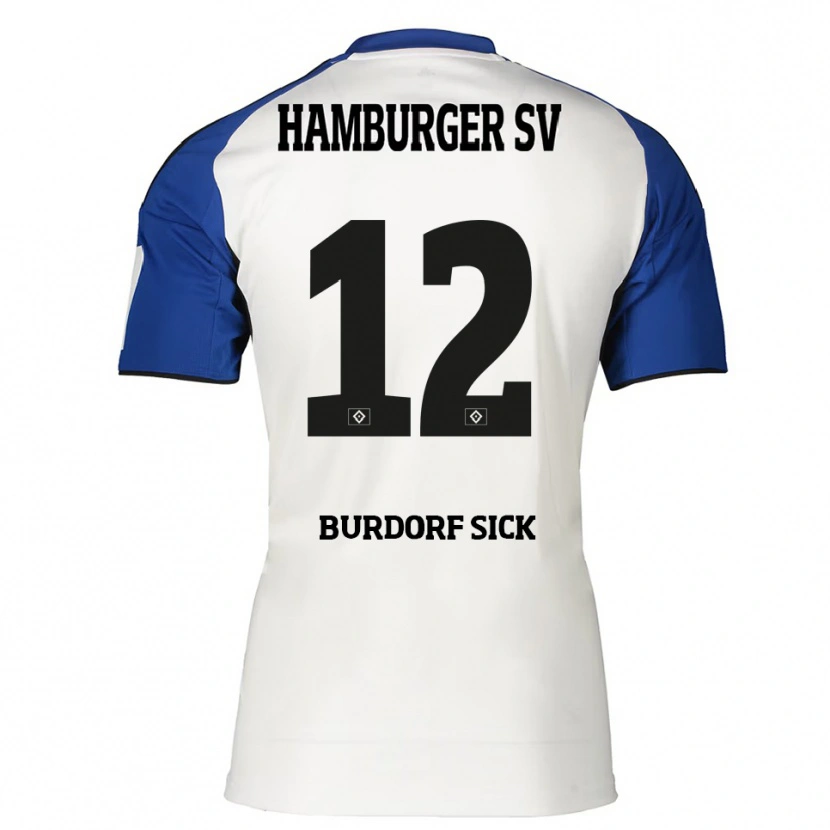 Danxen Dzieci Emma Burdorf-Sick #12 Biały Niebieski Domowa Koszulka 2025/26 Koszulki Klubowe