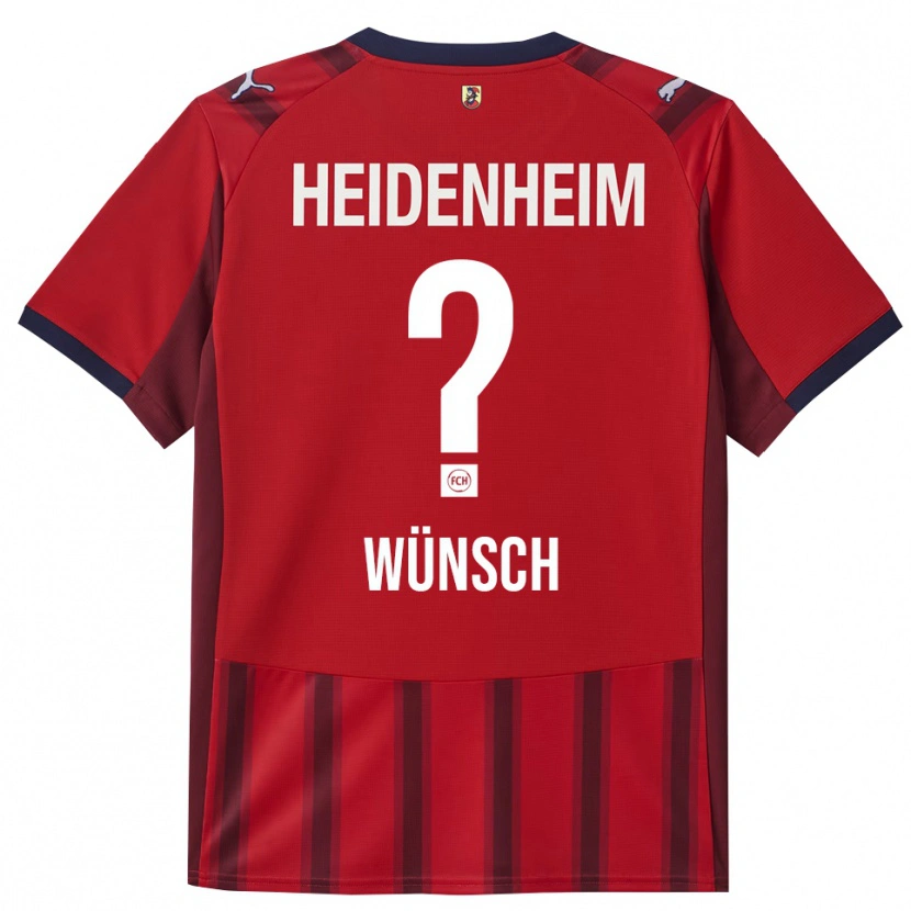 Danxen Dzieci Luca Wünsch #0 Czerwony Granatowy Domowa Koszulka 2025/26 Koszulki Klubowe