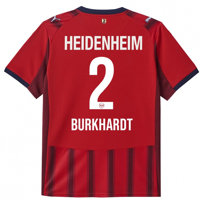 Danxen Dzieci Hannes Burkhardt #2 Czerwony Granatowy Domowa Koszulka 2025/26 Koszulki Klubowe