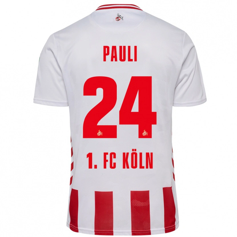 Danxen Dzieci Julian Pauli #24 Biały Czerwony Domowa Koszulka 2025/26 Koszulki Klubowe