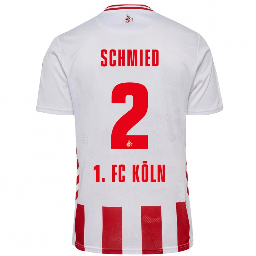 Danxen Dzieci Joël Schmied #2 Biały Czerwony Domowa Koszulka 2025/26 Koszulki Klubowe