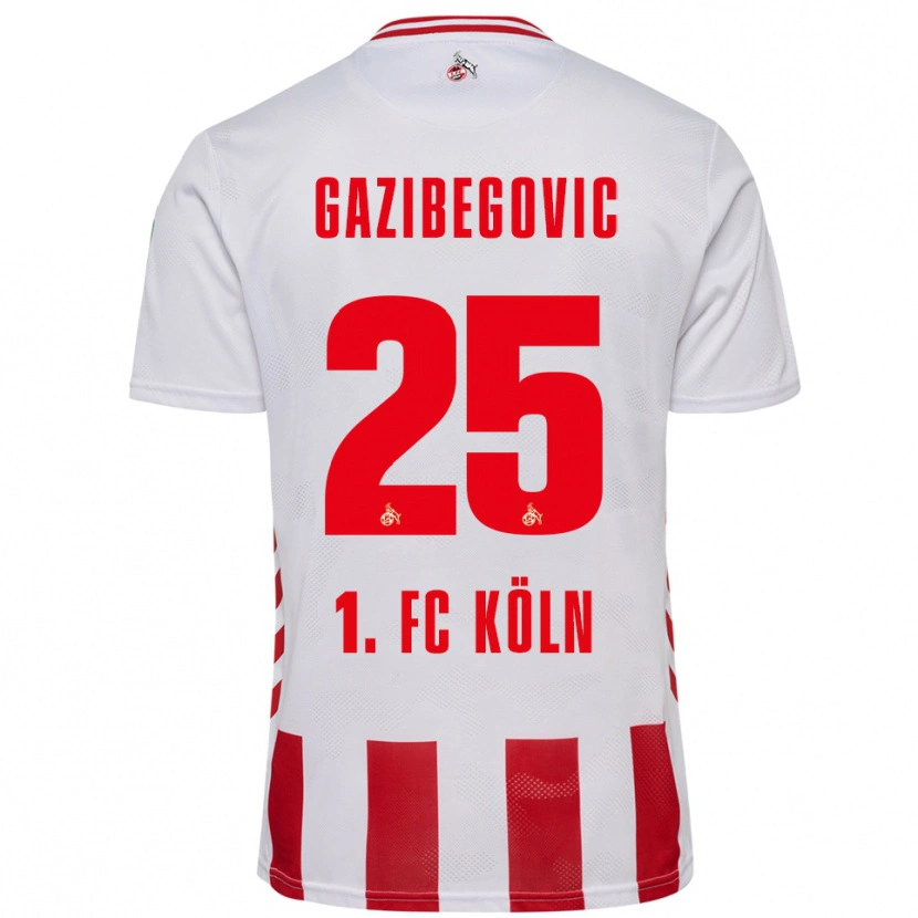 Danxen Dzieci Jusuf Gazibegovic #25 Biały Czerwony Domowa Koszulka 2025/26 Koszulki Klubowe