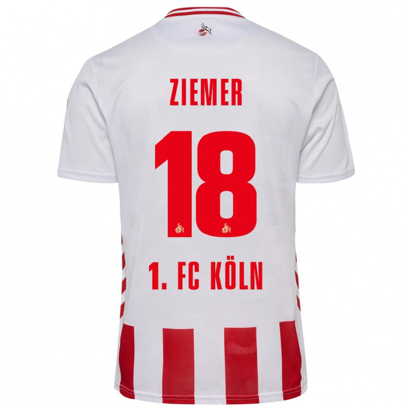 Danxen Dzieci Taylor Ziemer #18 Biały Czerwony Domowa Koszulka 2025/26 Koszulki Klubowe