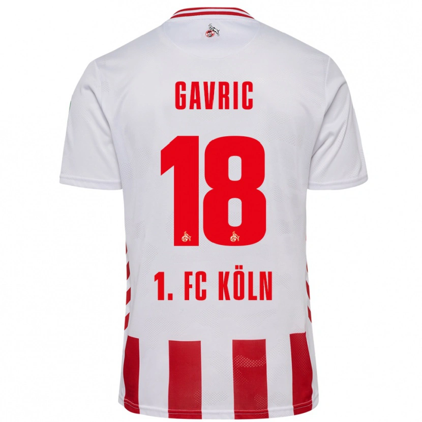 Danxen Dzieci Andrea Gavrić #18 Biały Czerwony Domowa Koszulka 2025/26 Koszulki Klubowe