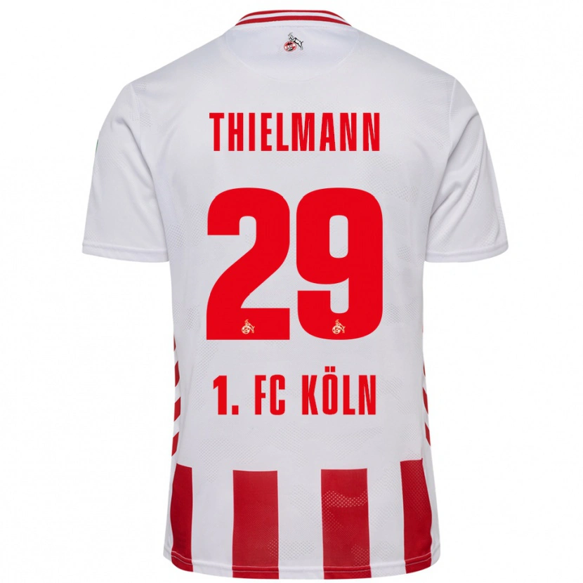 Danxen Dzieci Jan Thielmann #29 Biały Czerwony Domowa Koszulka 2025/26 Koszulki Klubowe