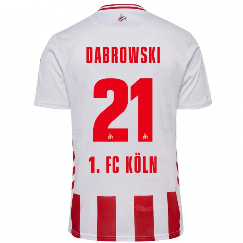 Danxen Dzieci Luc Dabrowski #21 Biały Czerwony Domowa Koszulka 2025/26 Koszulki Klubowe