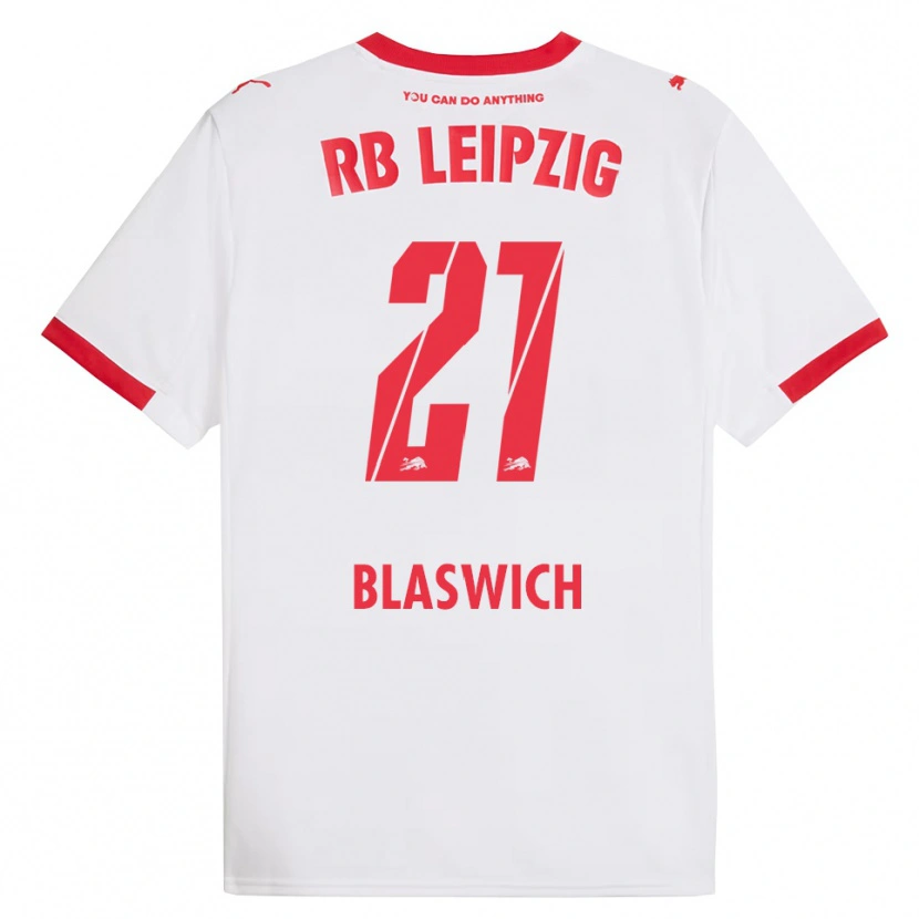 Danxen Dzieci Janis Blaswich #21 Biały Czerwony Domowa Koszulka 2025/26 Koszulki Klubowe