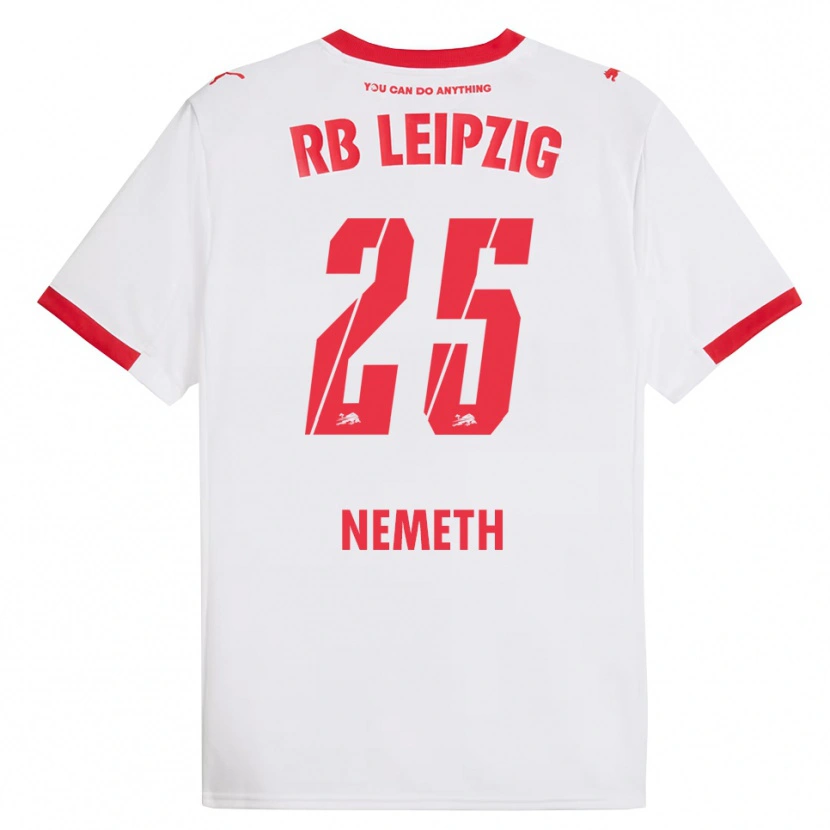 Danxen Dzieci Diána Németh #25 Biały Czerwony Domowa Koszulka 2025/26 Koszulki Klubowe