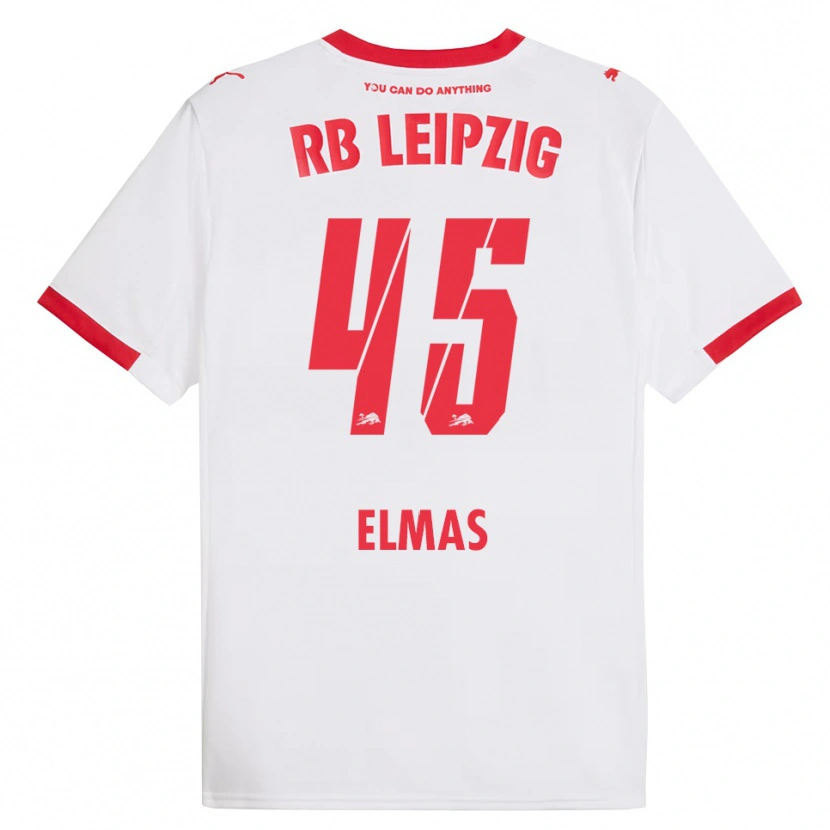 Danxen Dzieci Eljif Elmas #45 Biały Czerwony Domowa Koszulka 2025/26 Koszulki Klubowe