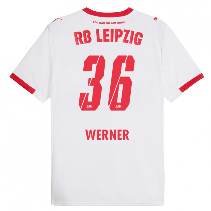 Danxen Dzieci Timo Werner #36 Biały Czerwony Domowa Koszulka 2025/26 Koszulki Klubowe