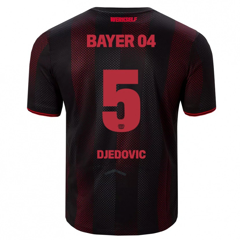 Danxen Dzieci Melis Djedovic #5 Czarny Czerwony Domowa Koszulka 2025/26 Koszulki Klubowe