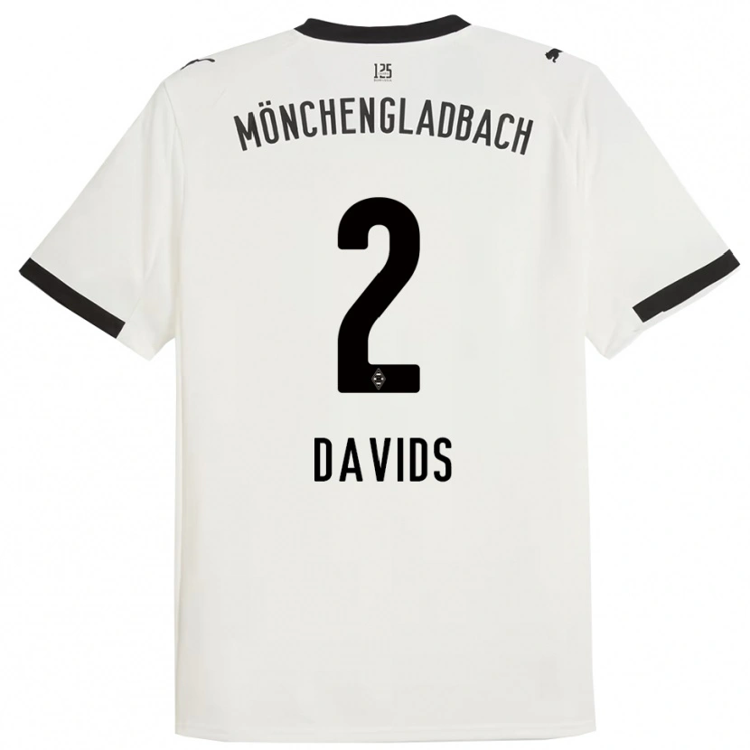 Danxen Dzieci Leander Davids #2 Biały Czarny Domowa Koszulka 2025/26 Koszulki Klubowe
