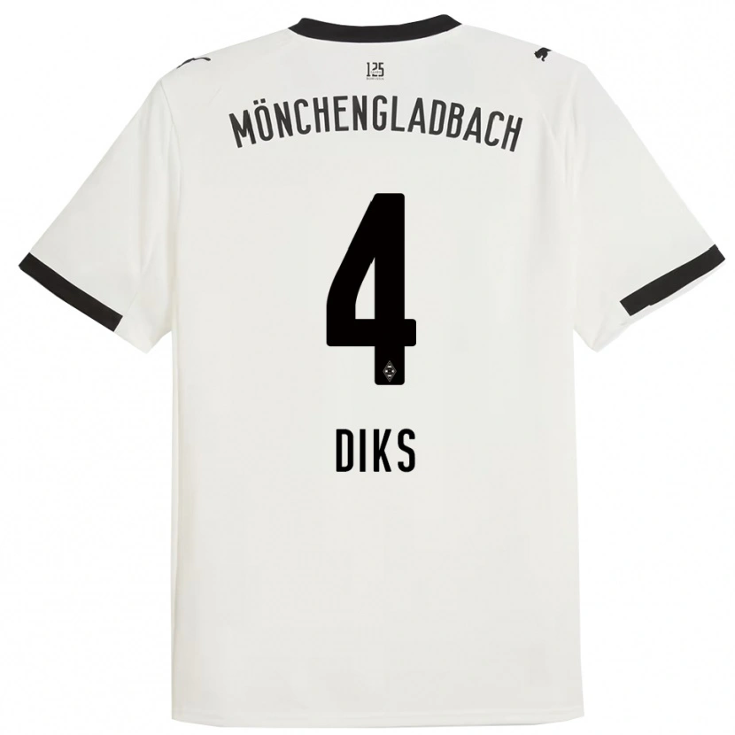 Danxen Dzieci Kevin Diks #4 Biały Czarny Domowa Koszulka 2025/26 Koszulki Klubowe