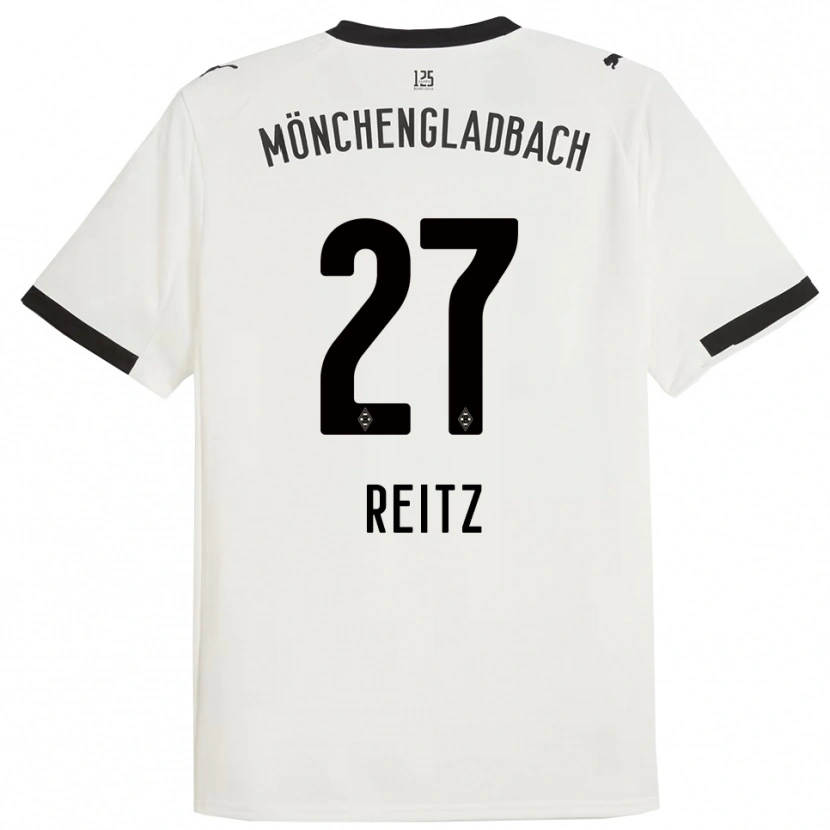Danxen Dzieci Rocco Reitz #27 Biały Czarny Domowa Koszulka 2025/26 Koszulki Klubowe