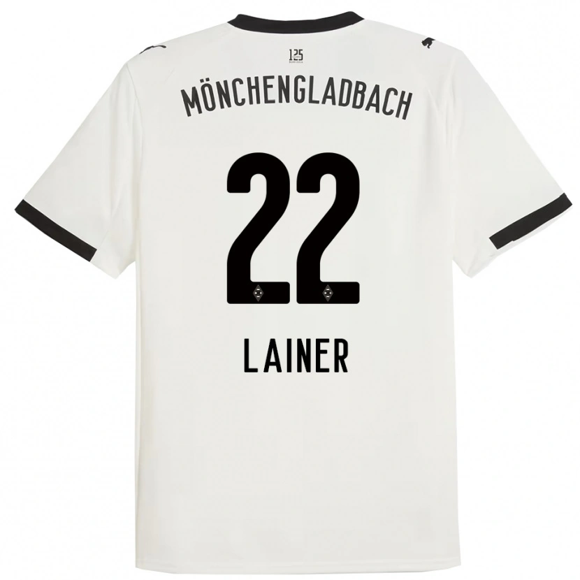 Danxen Dzieci Stefan Lainer #22 Biały Czarny Domowa Koszulka 2025/26 Koszulki Klubowe