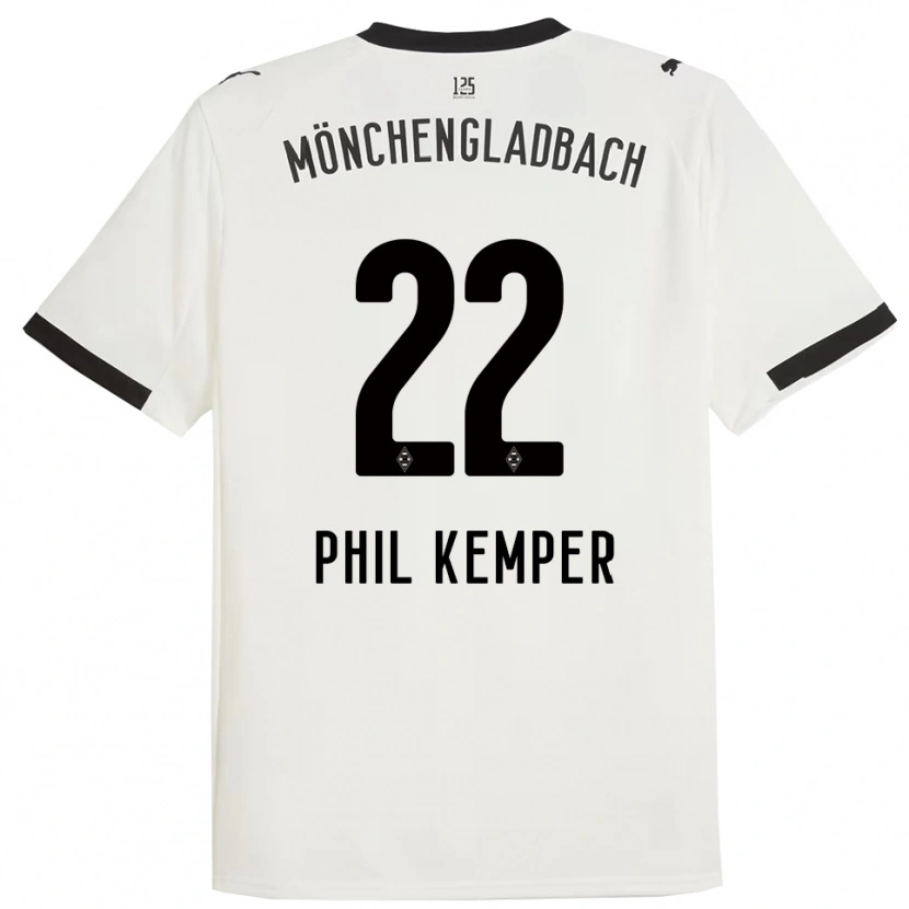 Danxen Dzieci Phil Kemper #22 Biały Czarny Domowa Koszulka 2025/26 Koszulki Klubowe