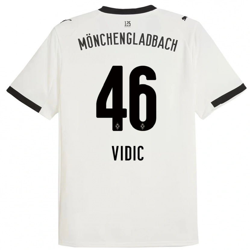 Danxen Dzieci Nico Vidic #46 Biały Czarny Domowa Koszulka 2025/26 Koszulki Klubowe