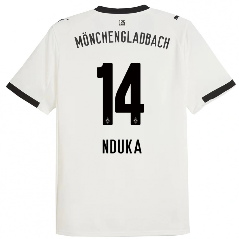 Danxen Dzieci Michael Nduka #14 Biały Czarny Domowa Koszulka 2025/26 Koszulki Klubowe