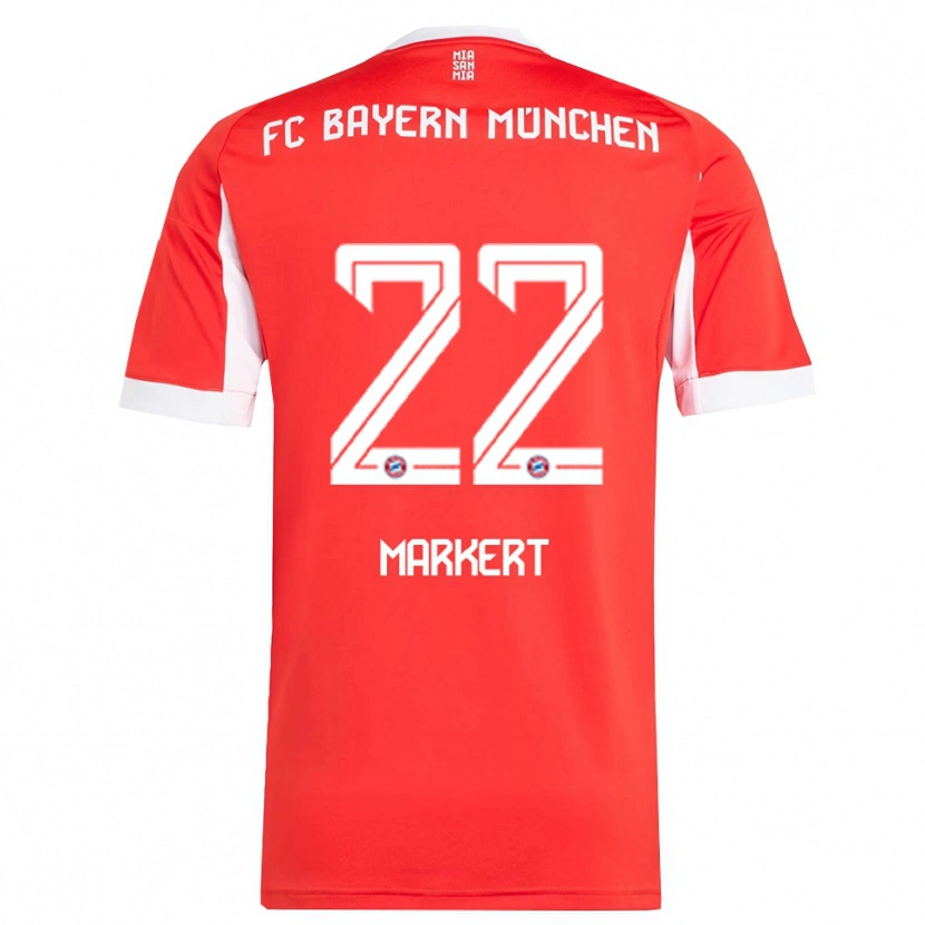 Danxen Dzieci Leon Markert #22 Biały Czerwony Domowa Koszulka 2025/26 Koszulki Klubowe