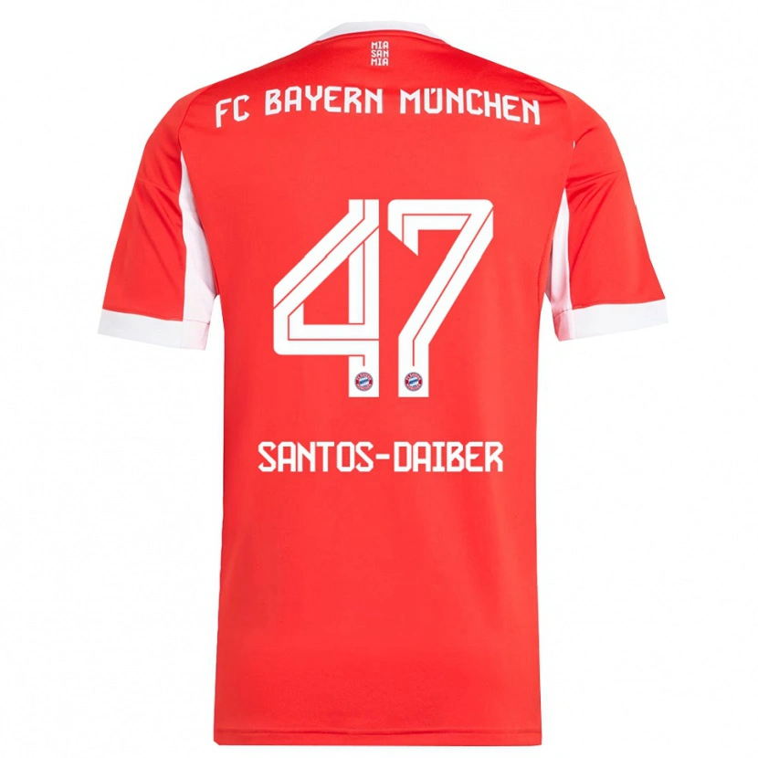 Danxen Dzieci David Santos Daiber #47 Biały Czerwony Domowa Koszulka 2025/26 Koszulki Klubowe