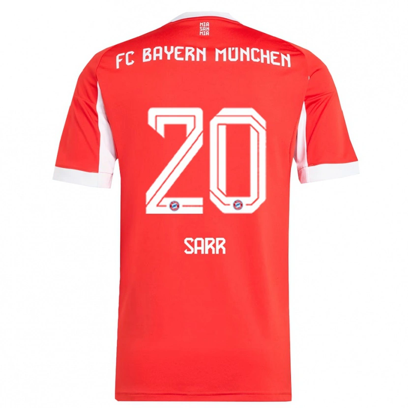Danxen Dzieci Bouna Sarr #20 Biały Czerwony Domowa Koszulka 2025/26 Koszulki Klubowe
