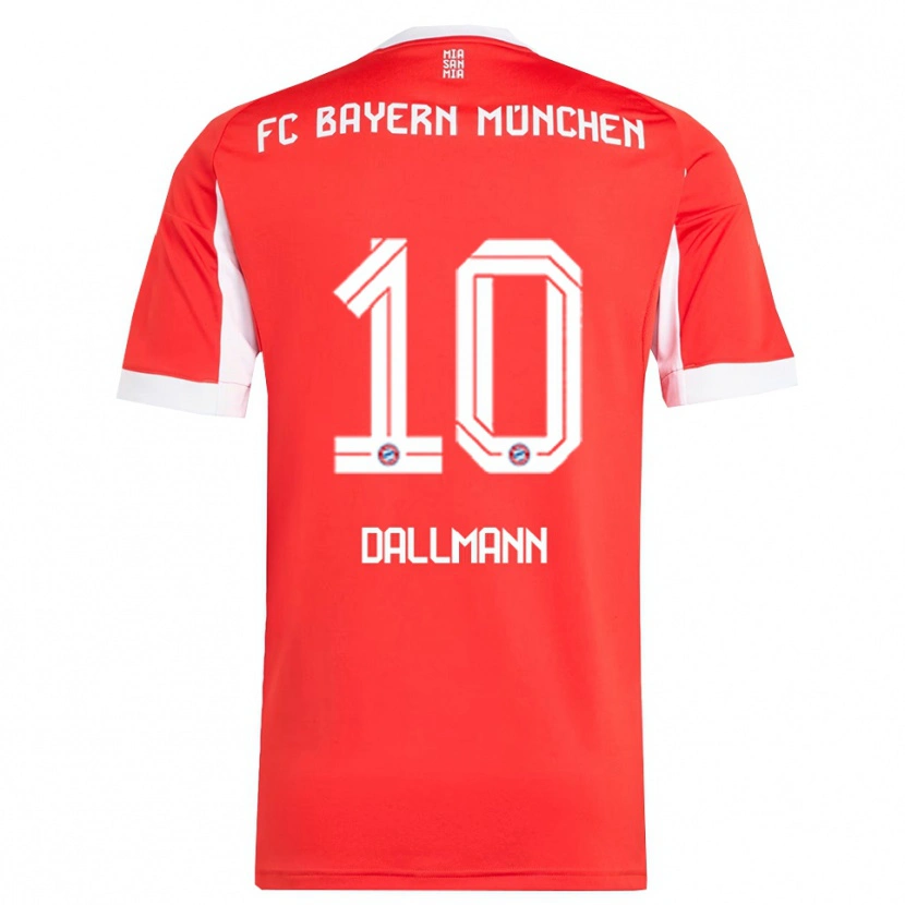 Danxen Dzieci Linda Dallmann #10 Biały Czerwony Domowa Koszulka 2025/26 Koszulki Klubowe