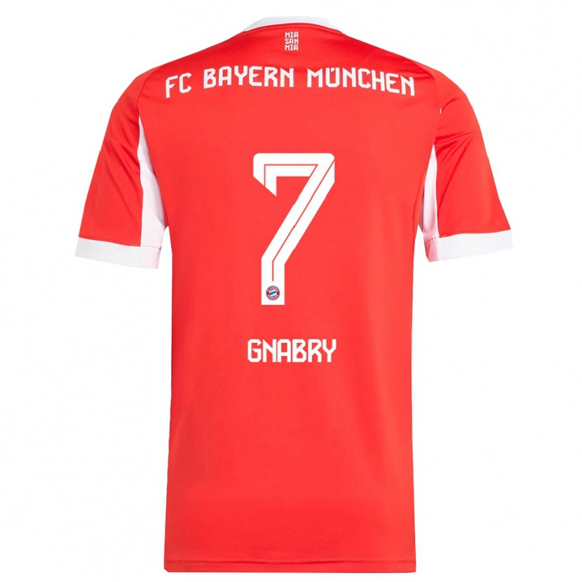 Danxen Dzieci Serge Gnabry #7 Biały Czerwony Domowa Koszulka 2025/26 Koszulki Klubowe
